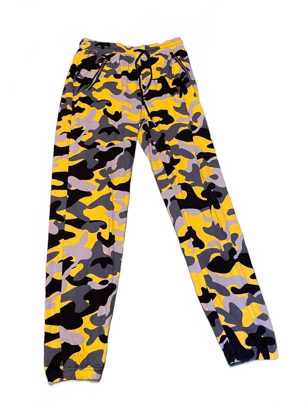 Indero Yellow and Black Camouflage Jogger Pants Size S/M